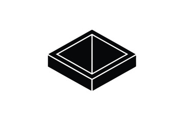 Poster - Isometric silhouette of a square pyramid in a box