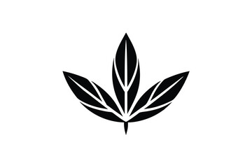 Poster - Three stylized leaf silhouette nature logo design