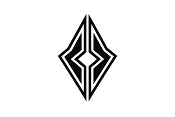 Poster - Abstract black and white geometric silhouette design element