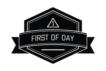 Poster - First day of the week badge silhouette design