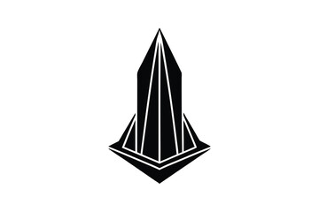 Poster - Abstract black silhouette geometric spire building design