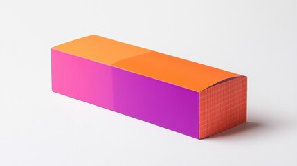 Poster - Colorful Geometric Block with Smooth Surface and Bright Purple Orange Gradient in Modern Design Aesthetic