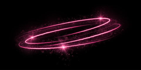 Wall Mural - sparkle twirl circle with bright particles on transparent background. magic swirl of luminous lines 