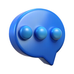 Aufkleber - 3d render blue speech bubble chat icon isolated on transparent background