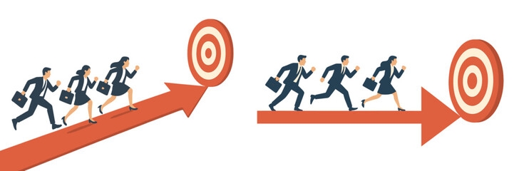 Poster - Business professionals pursuing goals on a growth trajectory during a corporate training session in an office environment