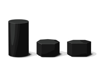 Leinwandbilder - Modern black geometric shapes displaying minimalistic design for home decor or art installations