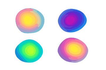 Poster - Colorful abstract shapes with smooth gradients representing playful art aesthetics in a modern digital design