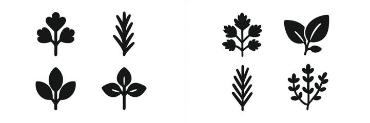 Poster - Variety of botanical silhouettes showcasing diverse leaf shapes and designs