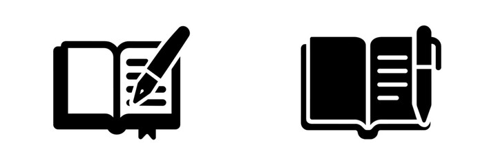 Fototapete - Icons representing writing and note-taking, ideal for educational and creative projects focused on documentation and organization