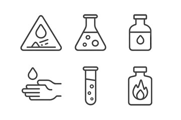 Aufkleber - Chemical symbols and laboratory icons illustrating safety and experimentation in science