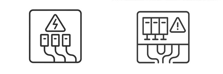 Poster - Safety symbols for electrical equipment displayed in a technical manual at a workshop setting