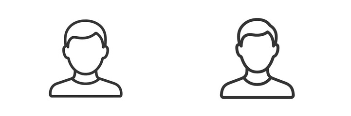 Aufkleber - Two simple line drawings of male figures with minimalistic features, ideal for diverse design applications