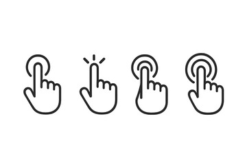 Fototapete - Hand gestures illustrating different types of touch interactions for digital interfaces and applications