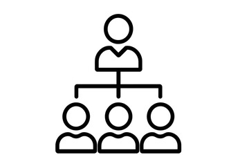 Fototapete - Organization chart displaying hierarchical structure of a team in a minimalist design