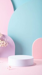 Poster - Serene Pastel Scene with Soft Colors for Calming Presentations