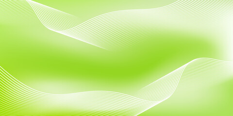 Wall Mural - abstract green gradient background with shining lines waves. minimalist background for banner, poste