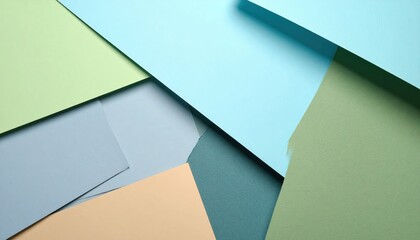 Poster - Serene Calming Scene with Soft Blues and Greens in Pastel Palette