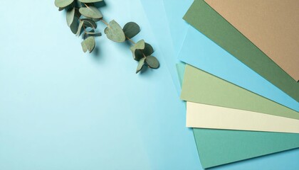 Poster - Serene Scene of Calming Color Palette with Soft Blues and Greens