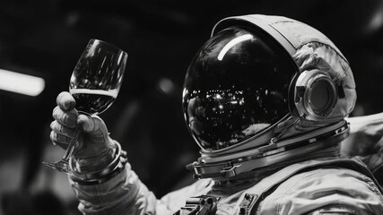 Wall Mural - astronaut enjoying his favorite beverage in space, great for sci-fi or futuristic concepts