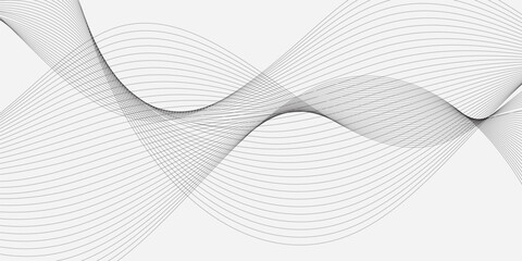 Poster - frequency sound wave, twisted curve lines with blend effect.