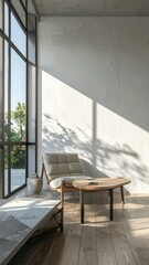 Poster - Tranquil Interior Scene with Open Space and Natural Light for Relaxation
