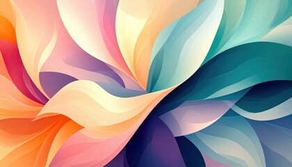 Poster - Abstract Colorful Background with Soft Shapes and Natural Elements