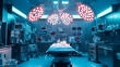 © Audrey - advanced surgical operating room lights brightly illuminating medical theatre