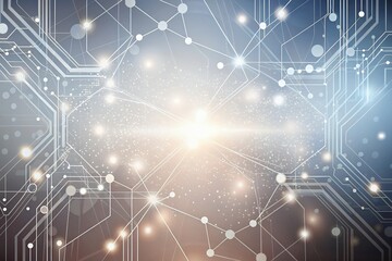 Fototapete - Abstract Technology Background Network Connections and Data Flow
