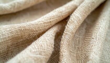 Poster - Close-Up of Fragile Fabric with Textured Detail and Moth Damage