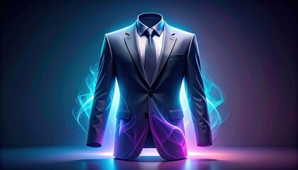Poster - Ethereal Suit with Shifting Colors in a Phase of Transformation