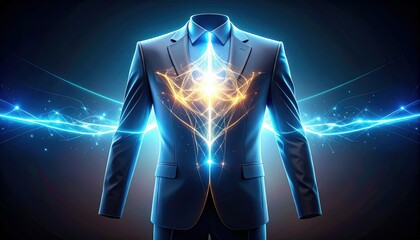 Poster - Ethereal Suit Concept with Shifting Light and Intangible Energy