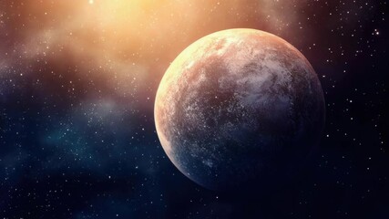 Poster - A planet seen in the clear blue sky, perfect for use in astronomy or space-related themes