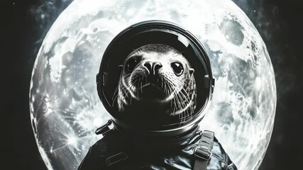 Poster - A seal wearing a space suit