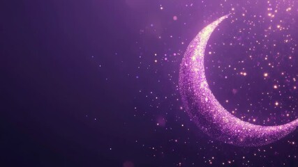 Poster - A simple and elegant design featuring a half moon set against a deep purple background