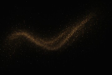 Poster - A Glimmering Wave of Golden Particles Against a Black Background