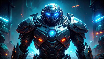 Poster - Futuristic Armor Displaying Advanced Alien Technology Concepts