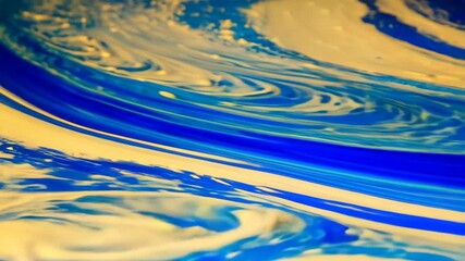 Poster - Fluid art background with blue and beige hues, swirling motion creating a textured effect, vibrant colors blending and mixing for abstract design.
