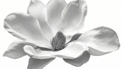 Poster - A close-up shot of a single flower in grayscale