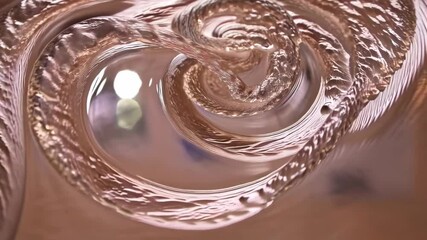 Poster - Abstract flowing liquid in circular motion with textured surface and iridescent color