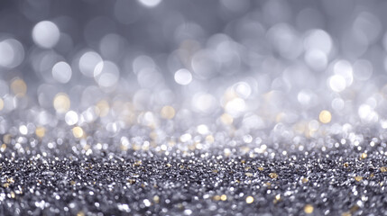 Poster - Silver glitter sparkle background texture for christmas and new year celebration design element