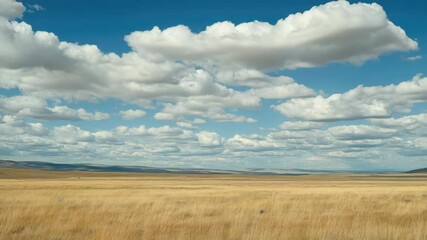Aufkleber - A field with a few clouds in the clear blue sky