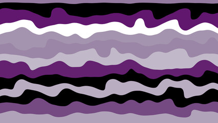 Poster - Abstract wave pattern design in shades of purple and black smooth wavy lines forming a decorative seamless background perfect for design projects