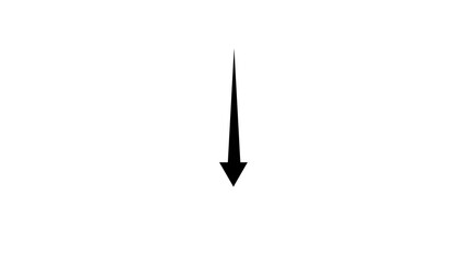 Poster - Minimalist black downward arrow isolated on a white background simple design element representing direction progress or concepts such as moving forward