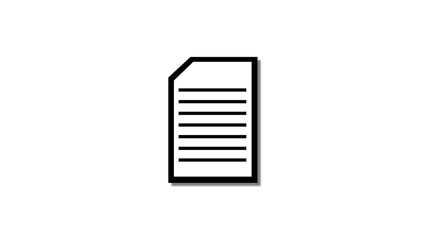 Poster - Simple and clean document icon black and white minimalist design illustrating paper file concept representing data and information on isolated white background