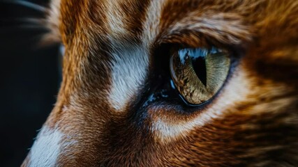 Poster - A close-up view of a cat's eye, ideal for use in pet-related or wildlife photography contexts
