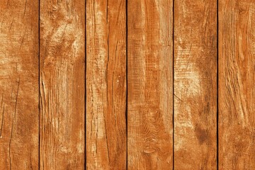 Poster - Detailed close-up of rustic orange wood planks, showcasing natural grain patterns, knots, and aged texture creating a warm, vintage, textured surface and aged appearance.