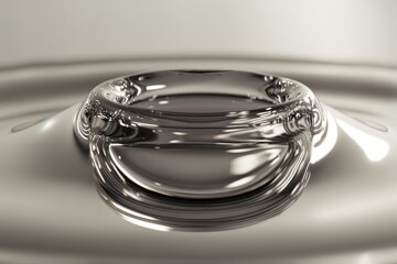 Poster - captivating close-up showcasing liquid mercury forming a mesmerizing swirling ripple, creating a vis
