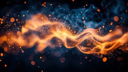 Wall Mural - Abstract fiery and smoky waves