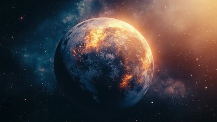 Poster - A planet floating in the vastness of space