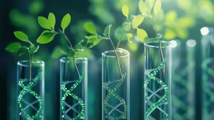 Poster - Scientific experiment or educational display featuring plants growing in test tubes